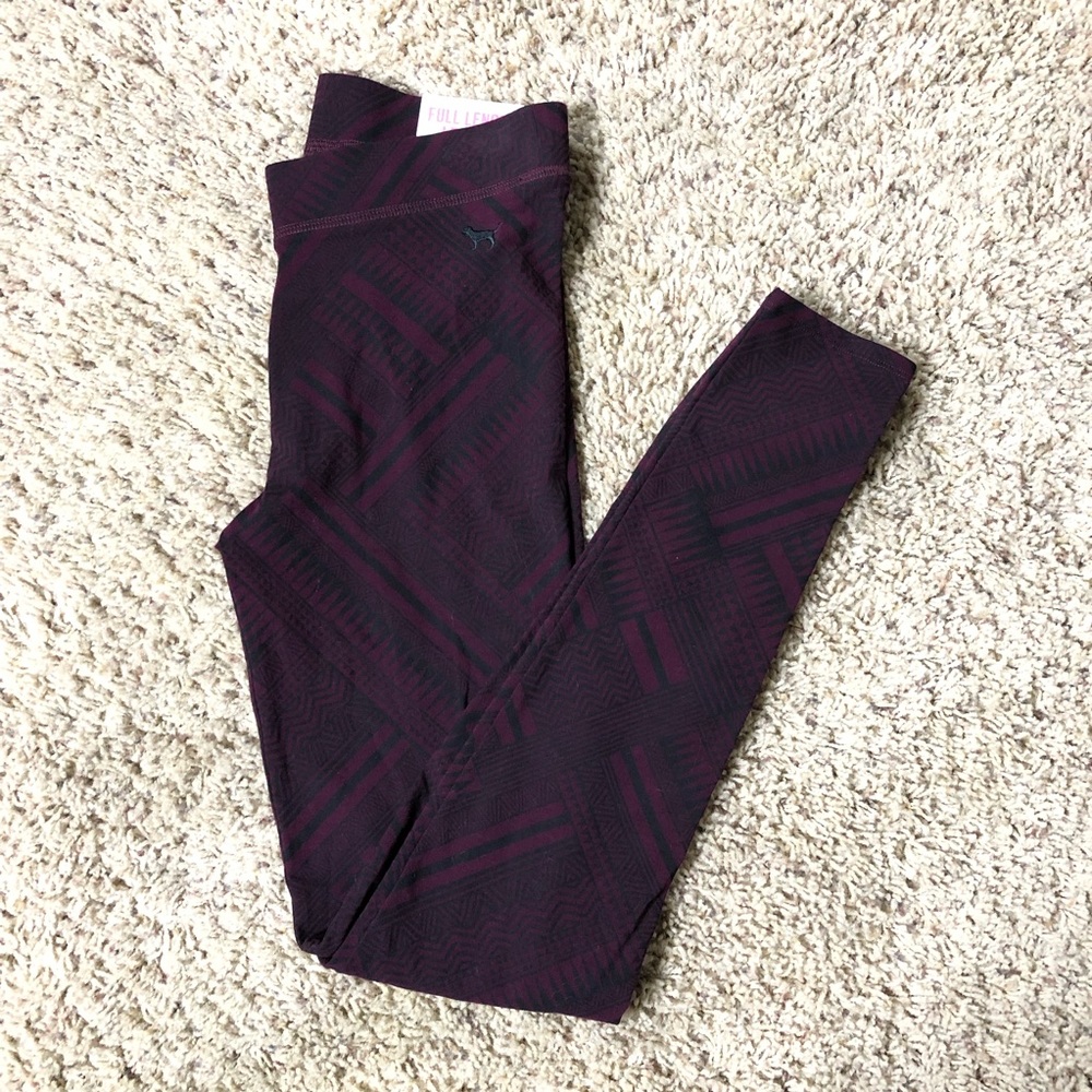 *NWT* PINK VS Maroon & Black Tribal Print Leggings